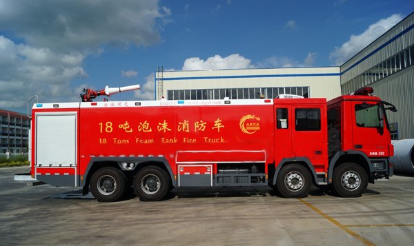 high magnification foam fire truck