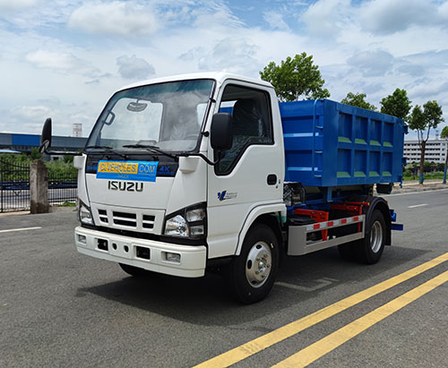 One Unit of ISUZU LHD 4CBM Hook Arm Garbage Truck Ship to Cayman Islands