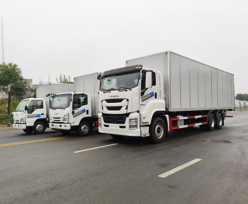 Three Units of ISUZU Van Box Truck Ship to Ghana